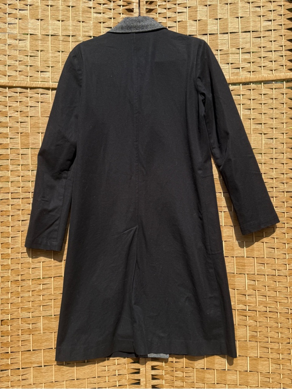 Michael Kors Black Trench Coat with Gray Contrast Collar Women’s Small - Picture 5 of 6